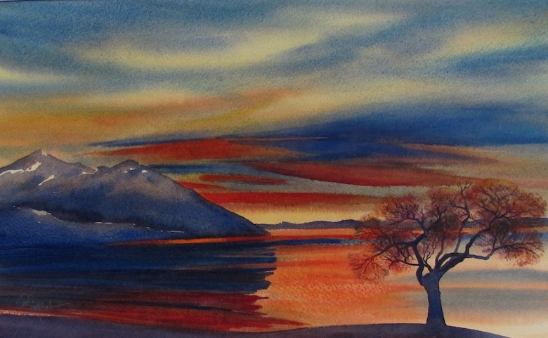 Sue-Simpson-Wanaka-Sunset-watercolour-$550  copywb.jpeg